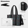 thumbnail image 5 of Teacher Tote Bag,Colorful Dinosaurs Palms Stars Pattern Teacher Utility Tote Bag,Large Work Tote Bags for Women with Multiple Pockets,Top Zipper Closure,13.8x10.6x6.7 Inch, 5 of 5