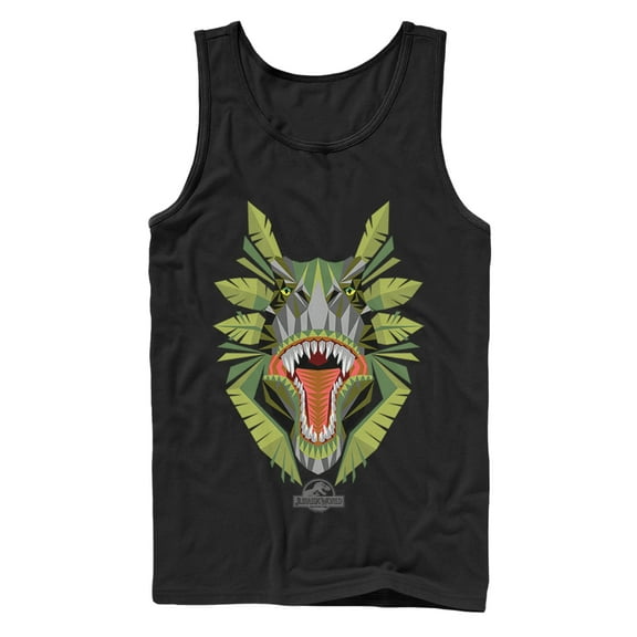 Men's Jurassic World Dinosaur Jungle Grin Tank Top Black X Large