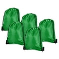 thumbnail image 1 of Unique Bargains 42x34cm Nylon Drawstring Bag Bulk Storage Cinch Backpack Sack, Green 10 Pack, 1 of 5
