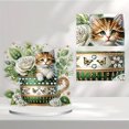 thumbnail image 3 of Gato en taza 5D DIY Diamond Art Decoraciones de mesa Linda decoración de mesa de dormitorio, 3 of 9