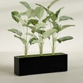 thumbnail image 2 of Greenline Leo Rectangle Planter - Indoor/Outdoor Extra Large Fiberglass Lightweight Planter - 72" x 16" x 24" (Gloss Black), 2 of 7