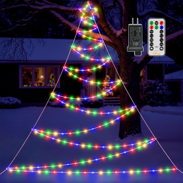 Luces para árbol de Navidad Ollny Animated, 166 LED, IP67, resistentes al agua