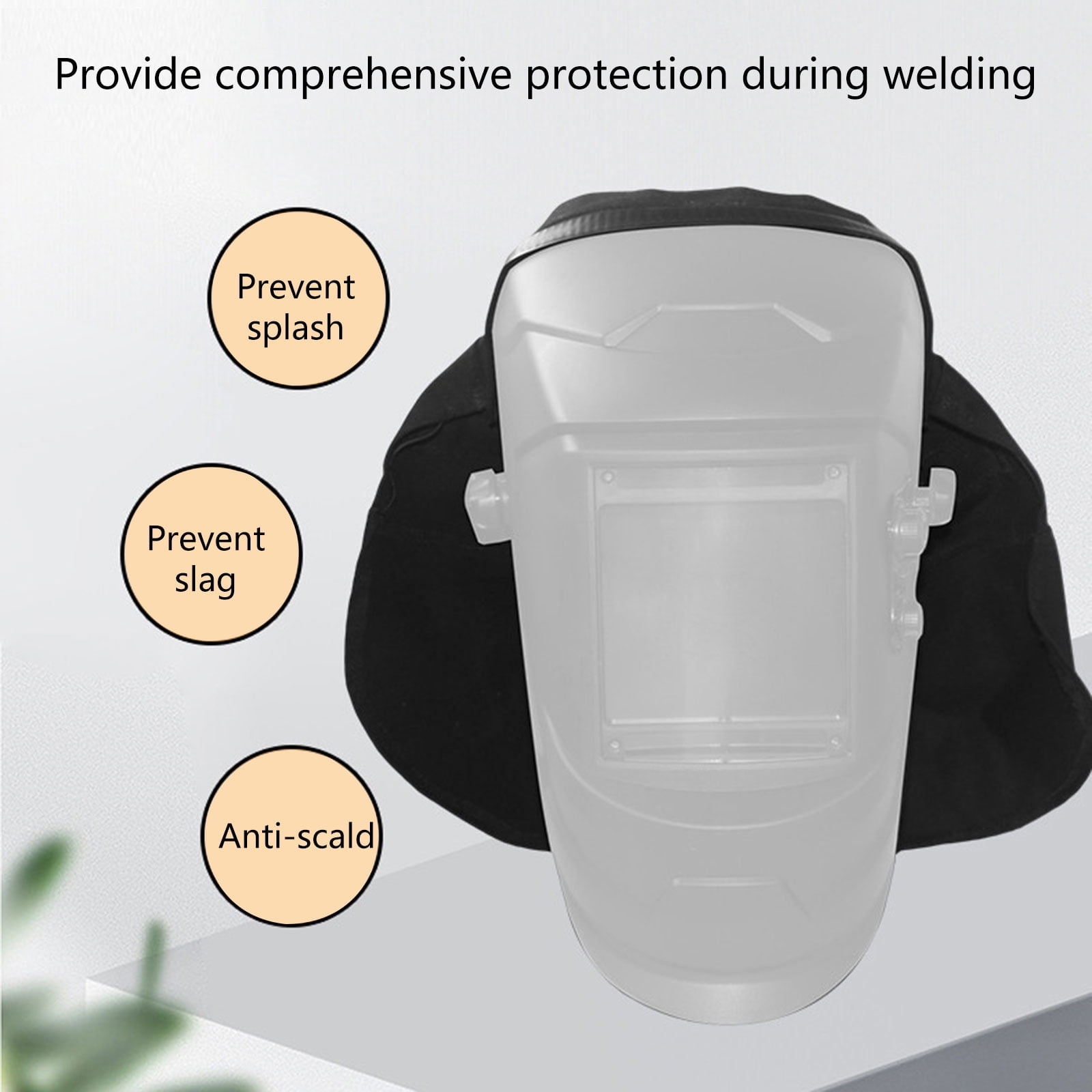 Welding Helmets Protective Covers Bib Pair High Temps Resistant Fabric Secure Clip On Systems For Professional