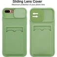 thumbnail image 5 of Crossbody Case for iPhone 7 Plus/iPhone 8 Plus with Camera Cover, Silicone Card Holder Phone Cover with Adjustable Necklace Strap Cord Lanyard Shockproof Protective Case - Matcha Green, 5 of 14