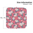 thumbnail image 2 of Picia Rose Flowers Printed Leather Coasters for Drinks, 4" Drink Coasters Set of 4 for Tabletop Protection, Handmade Luxurious Home Décor and Housewarming Gift -Square, 2 of 6