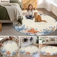 thumbnail image 5 of Orange Blue Starfish Coastal Round Area Rug 3Ft Washable Small Circle Rugs for Kitchen Entryway, Summer Beach Eucalyptus Rustic Non-Slip Carpet Floor Mats Indoor Outdoor Carpet Runner Home Decor, 5 of 8