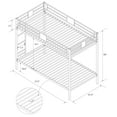 Your Zone Jillette Twin over Twin Metal Bunk Bed, Silver