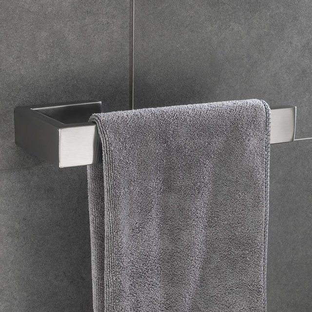 Toallero con aro para toallas, montaje de acero inoxidable 304, soporte para toallas con superficie cepillada, accesorios de baño