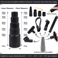 thumbnail image 2 of Kit de accesorios universales para aspiradoras, 8 piezas, adaptador de manguera de plástico para aspiradoras húmedas y secas, accesorios para aspiradoras de 1-1/4 pulgadas, 2 of 7