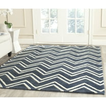 SAFAVIEH Cambridge Ravenna Geometric Wool Area Rug, Navy/Ivory, 9' x 12'
