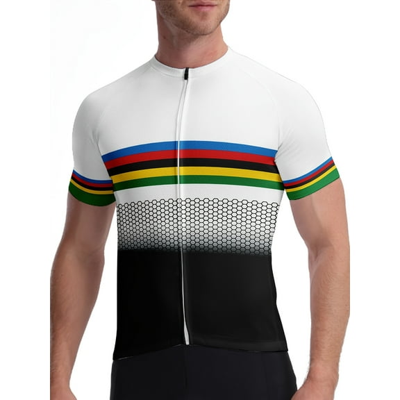 ith Reflective Stripes - Breathable, Color Block Design with 3 Rear Pockets for Mountain Biking - Polyester - For Cycling Enthusiasts - Ideal for Outdoor Sports & Cycling Trips