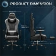 thumbnail image 7 of Homall Gaming Chair Massage Office Chair High Back PU Leather Chair with Footrest, Gray, 7 of 7
