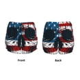 thumbnail image 3 of Balery American Flag Skull Pantalones cortos deportivos para mujer con forro y dos bolsillos, elásticos, para entrenamiento, gimnasio, yoga-Medium, 3 of 7