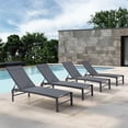 thumbnail image 3 of Pellebant Outdoor Chaise Lounge Chairs, 5-Position Adjustable, Set of 4, Dark Gray, 3 of 8