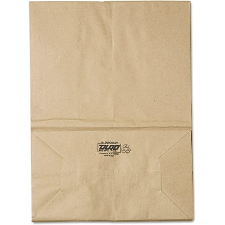 Duro Gusset Fold Top Paper Bags, Brown, 500 Ct