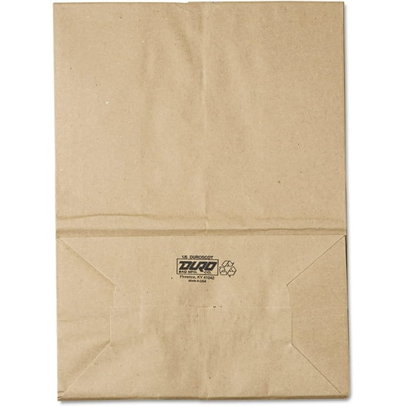 Duro Gusset Fold Top Paper Bags, Brown, 500 Ct