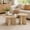Natural, variant on PUKNLY Round Nesting Coffee Table Set of 2, Modern Circle End Table Set, Mid Century Wooden Accent Tables, Small Side Table for Living Room Bedroom Balcony Office, Flexible Use, Space-Saving,Natural