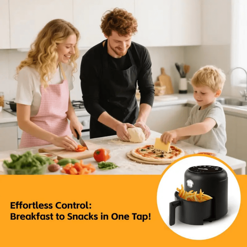 MIRASTON 2.8QT Digital Air Fryer, Mini Personal Size, Nonstick Dishwasher-Safe Basket, Fast Breakfast Cooking