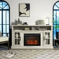 thumbnail image 3 of Costway Meuble Télé avec Foyer de 58 Pouces avec Foyer Électrique de 1400 W pour Téléviseurs jusqu'à 65 Pouces Gris, 3 of 10