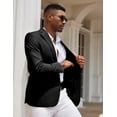 thumbnail image 4 of COOFANDY Mens Casual Blazer Slim Fit Suit Jacket Grey One Button Sport Coats & Blazers, 4 of 5