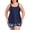 A-Navy Blue, variant on Women's Swimsuit Set Scoop Neck Tankini Top with Boyshort Two Piece Bathing Suit