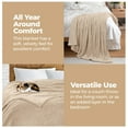 thumbnail image 5 of BNM Solid Fleece Soft Plush Blanket, Full/Queen, Linen, 5 of 7