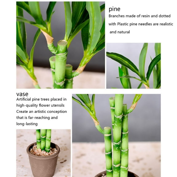 YYUZH Artificial Green Potted Plants for Home Office Decoration Realistic Indoor Greenery No Watering Required Material