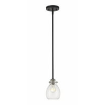 1 Light Mini Pendant in Industrial Style 5.25 inches Wide By 7.5 inches High-Matte Black/Brushed Nickel Finish Bailey Street Home 372-Bel-3173678