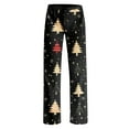 thumbnail image 4 of WTOBBY Women's Christmas Print Anime Pajama Pants, Casual Sleepwear with Drawstring Waist, Loose Fit for Yoga and Comfort, Festive Designs for Home Wear,Black L, 4 of 7