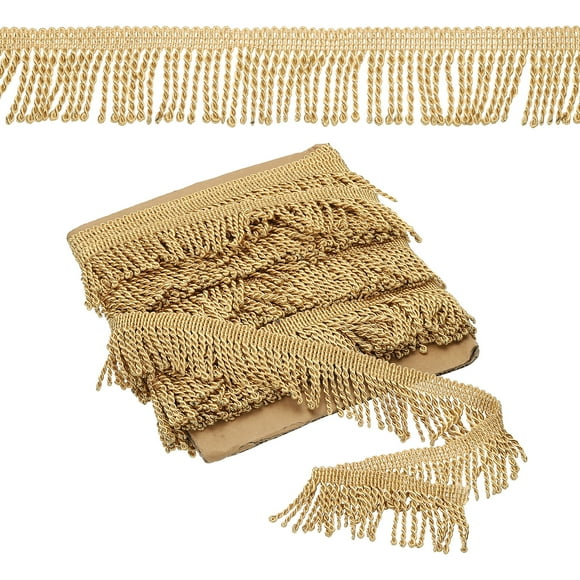 Bronze Fringe Trim, 11 Yards x 55mm Fringe Trim Curtain Tassel Fringe Trim Fabric Trims Sewing for Curtain Sofa Clothes DIY Decoration