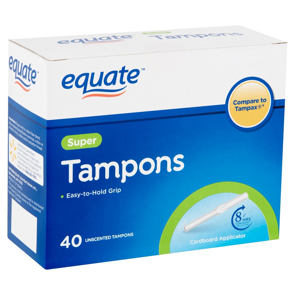 Equate Tampons, Super, Unscented, 40 Ct