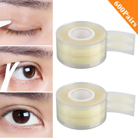 600 Pairs Natural Invisible Narrow Single/Double Side Eyelid Tapes Stickers, Medical-use Fiber Eyelid Strips, Instant lift Eye Lid Without Surgery, Perfect for Hooded, Droopy, Uneven, Mono-eyelids