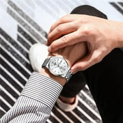 GUANQIN Men Japan Automatic Mechanical Movement Luminous Stainless Steel Wrist Watch Sapphire Crystal Waterproof Self-Winding Clock Day Date