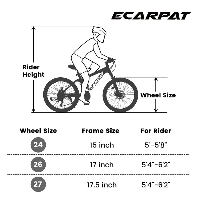 Bike Size Chart Mens Bike 18 Inch Frame CIYOYO Mountain Bike For