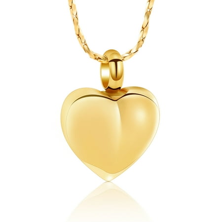 Small Heart Cremation Urn Necklace for Ashes Stainless Steel Urn Memorial Ash Pendant Keepsake Jewelry for Women Men