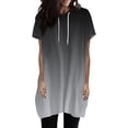 thumbnail image 2 of Gray Women's Short Sleeve T-shirt, Womens Summer Oversized Hoodies Casual Short Sleeve Shirts Fashion Tunic Tops Lightweight Pullover With Pockets,Women's Short sleeve T-shirt XXL, 2 of 5