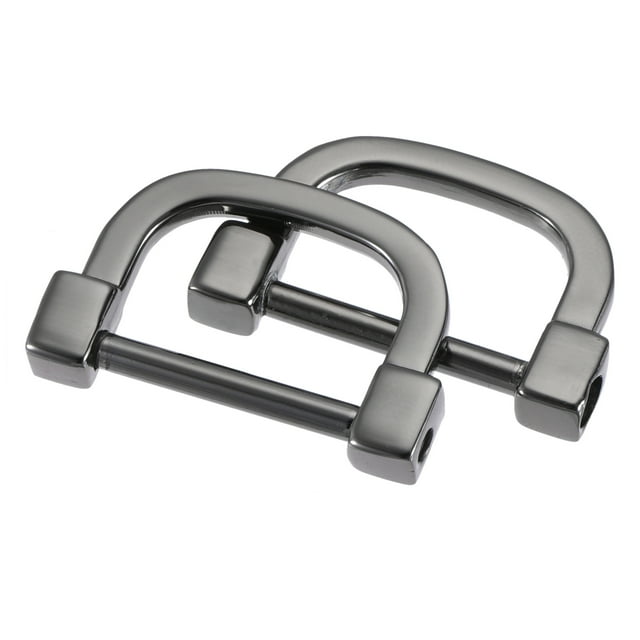 Unique Bargains 25mm U Shape Horseshoe D-Rings Zinc Alloy Electroplated Black 2 Pack