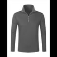 thumbnail image 1 of Sudadera Informal de Larga con Cuello Alto y Cremallera de un Cuarto para Hombre Gris 5XL, 1 of 9