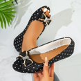 thumbnail image 6 of Gpaecead Women's Polka Dot Metal Bow Flats Peep Toe Vintage Slip On Cushioned Insole Non Slip Shoes For Commute And Casual, B-Black, 6 of 8