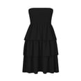 thumbnail image 6 of YueHuiYing Women's 2026 Summer Strapless Tube Mini Dress Off-Shoulder Smocked Ruffle A-Line Flowy Short Party Club Dresses, 6 of 7