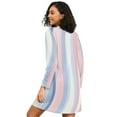 thumbnail image 2 of FORMRS Womens Long Sleeve Nightgowns Crew Neck Sleep Shirt Soft Pajamas Sizes S-3XL, Abstract Pink, 2 of 8