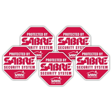 - SABRE Security Signs - Home Security Decals - 5 Bright Red, Stop Sign Shaped Security Stickers