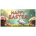 thumbnail image 3 of Colorful Happy Easter Banner with Bunny Carrot and Flower Elements Party Backdrop Decoration for Easter Celebrations Egg Hunts Family Gatherings Spring Parties, 3 of 4