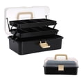 thumbnail image 1 of Caja organizadora BTSKY de plástico de 3 capas para manualidades, color negro y beige, 1 of 8