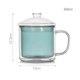thumbnail image 2 of Taza de vidrio de doble pared de 12 oz con tapa y asa, taza de té o café de vidrio borosilicato colorido, 2 of 7