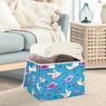 thumbnail image 5 of Large Collapsible Storage Box Flip Lid Fabric Decorative Organizer Container Basket with Handles 16.5×12.6×11.8in Cute Doves and Envelopes, 5 of 7