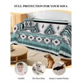 thumbnail image 4 of Turquoise Boho Couch Cover, Southwestern Ethnic Aztec Retro Geometric Sofa Cover Blanket for 1 Seat Cushion, Sectional Sofa Slipcover Furniture Protector for Living Room Bedroom 71''x91'', 4 of 9