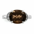 thumbnail image 5 of Sterling Silver Rhodium Oval Smoky Quartz Ring QR2947SQ, 5 of 8