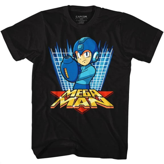 Mega Man Megagrid Black Adult T-Shirt