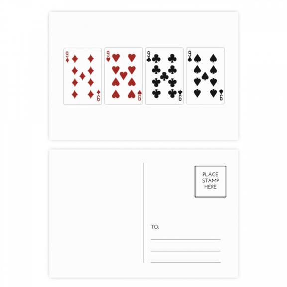 9 heart spade club pattern postcard set birthday mailing thanks greeting card
